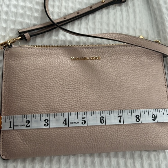 Michael Kors Soft Pink 2Pcs Set grained leather crossbody bag/coin purse• - Picture 7 of 10